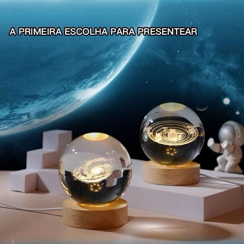 ✨ Luminária Decorativa Globo de LED 3D ✨