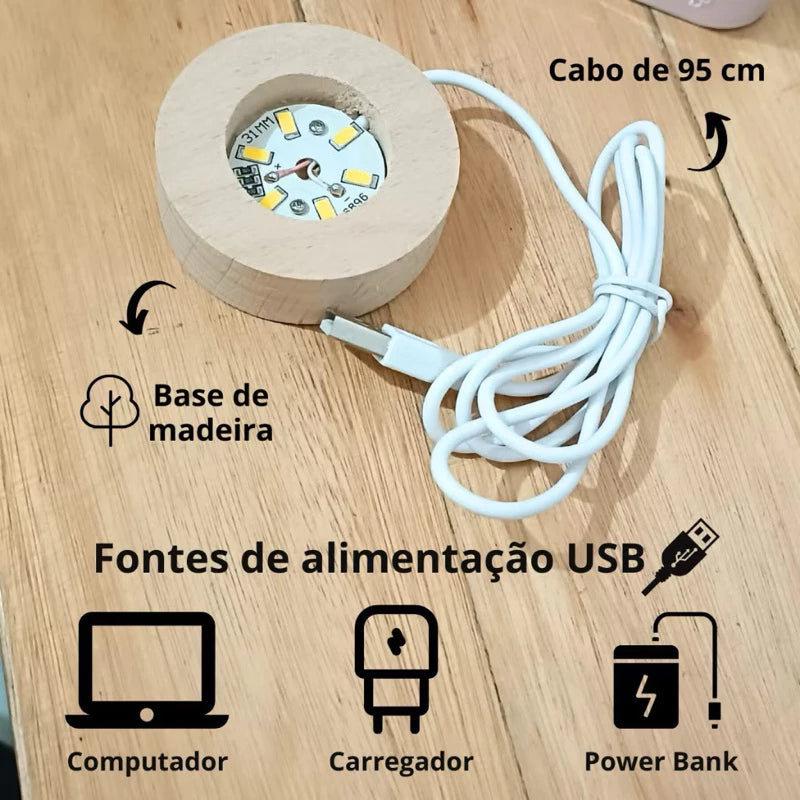 ✨ Luminária Decorativa Globo de LED 3D ✨