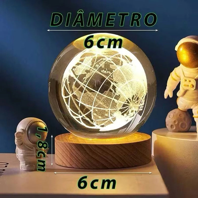✨ Luminária Decorativa Globo de LED 3D ✨