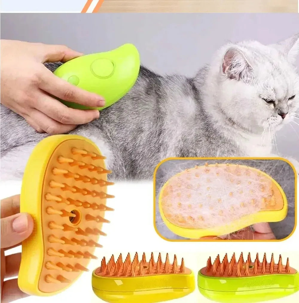Escova A Vapor Para Gatos e Cães 3 Em 1 Escovas