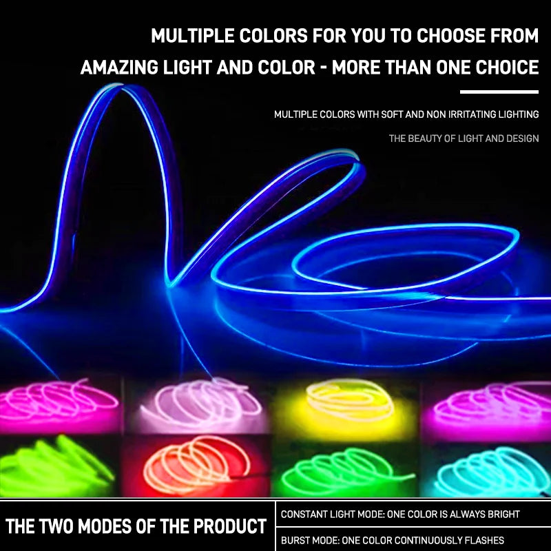🌈 Fio Neon Flexível de LED 🌟✨