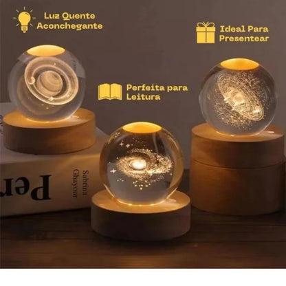 ✨ Luminária Decorativa Globo de LED 3D ✨
