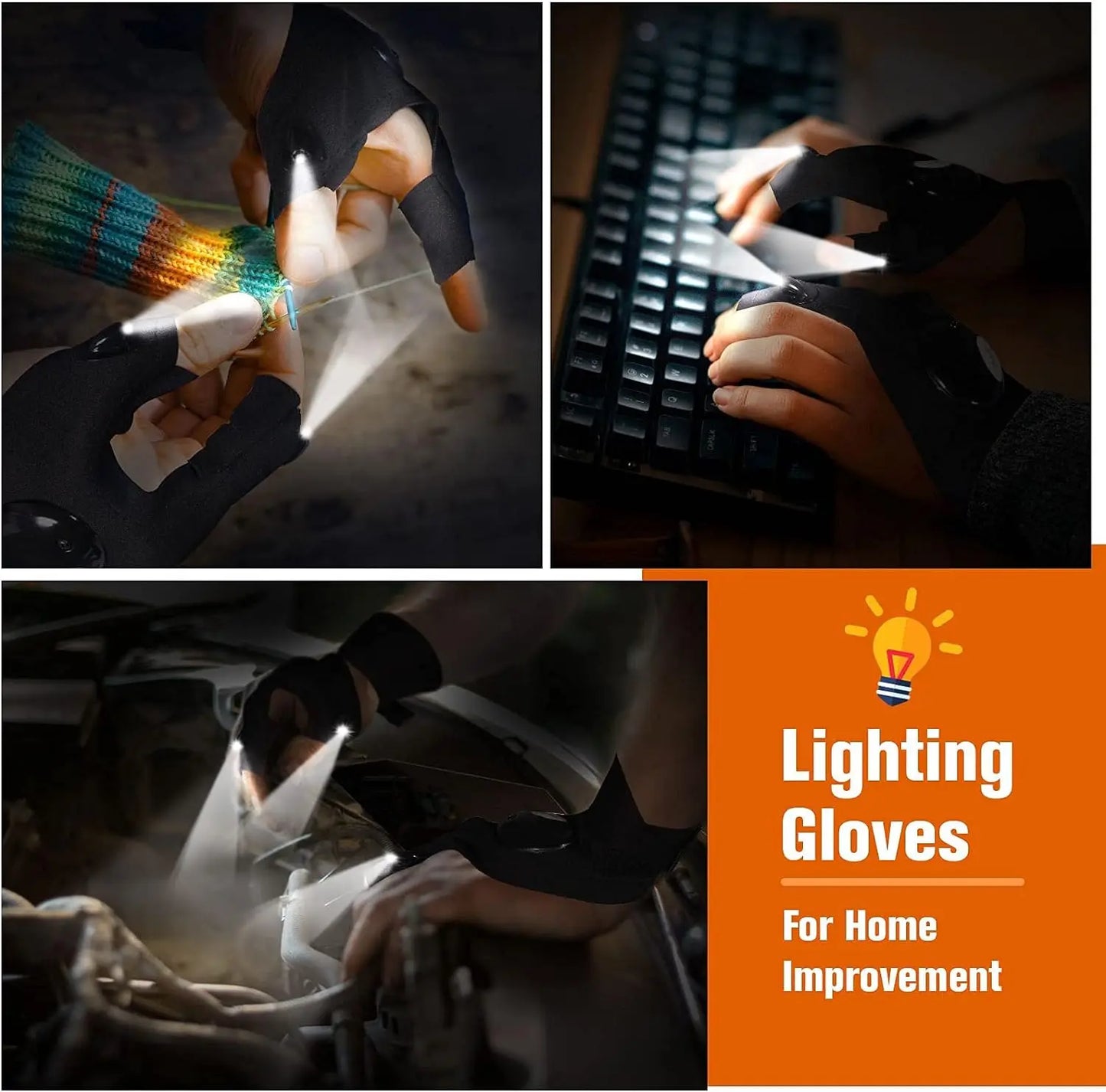 🔦 Luvas com Lanterna LED🖐️💡
