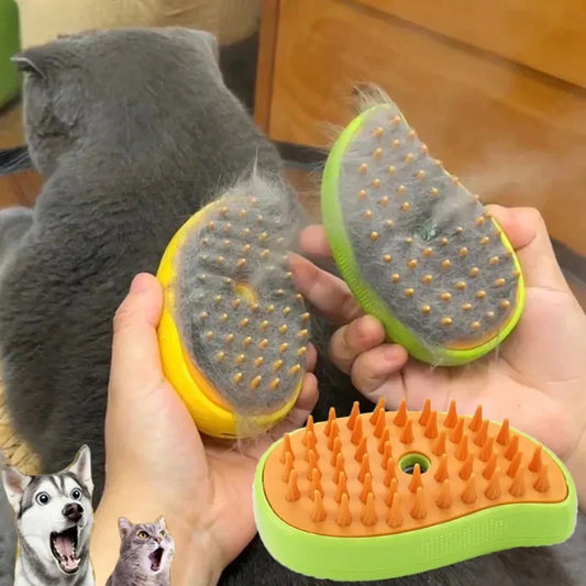 Escova A Vapor Para Gatos e Cães 3 Em 1 Escovas