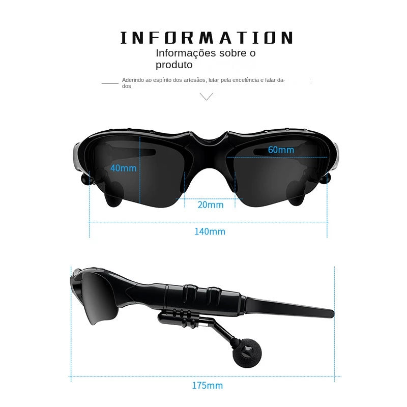 🕶️ Óculos de Sol Bluetooth 🎧✨